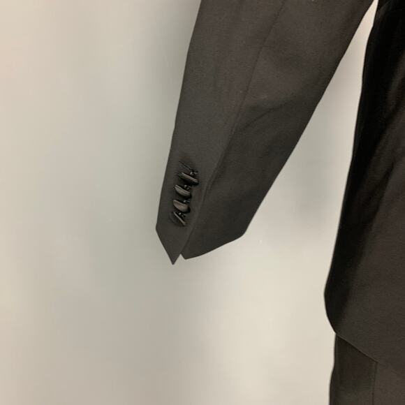 CALVIN KLEIN COLLECTION Size 36 Black Wool Notch Lapel Tuxedo Suit - Picture 4 of 9